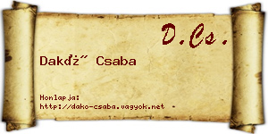 Dakó Csaba névjegykártya
