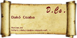 Dakó Csaba névjegykártya